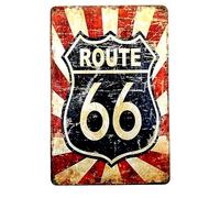 Póster de DiiliHiiri Cartel Retro Route 66 -30x20cm- Letrero Chapa Placa Decorativa Vintage de la Ruta 66 | Señal | Decoración Temática Americana | Metálico Americano (2635-240)