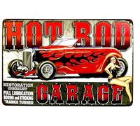 Póster de DiiliHiiri Letrero Chapa Cultura USA - Hot Rod Garage - Hombre Cueva 30x20cm - Cartel Autos Coches Clásicos | Decoración de Garaje con Estilo Americano (2635-250)