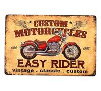 Póster de DiiliHiiri Letrero Moto Custom Easy Rider -30x20cm- Decoración Vintage Placa Decorativa | Cartel Metálico Estilo Retro para Motos Clásicas Motero (2635-218)