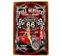 Póster de DiiliHiiri Mecánica de Coches - 30x20cm Placa Chapa para Tipos Rudos | Cartel Retro Decoración Hombre Cueva Clásico | Ruta 66 Route 66 Automóviles (2635-316)