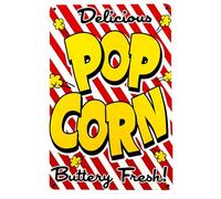 Póster de DiiliHiiri Palomitas Pop Corn Placa Decorativa Chapa Cafetería 30x20cm | Cartel Americano Retro Bar | Letrero Decorativo para Cocina | Bares y Pub (2635-237)