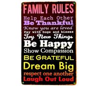 Póster de DiiliHiiri Placa Decorativa con Mensaje de Amor Familiar -30x20cm- Normas y Reglas de la Familia - Dicho para una Vida Feliz | Cartel Chapa Aforismos | Letrero (2635-296)