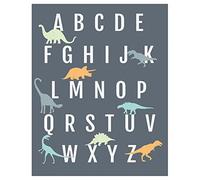 Póster de dinosaurio con diseño de alfabeto de 18 x 24 pulgadas, decoración de guardería, póster ABC, decoración de habitación de niños, decoración de guardería neutral de género, decoración de habitación de bebé, decoración de sala de juegos, arte de pared para niños, guardería de dinosaurios