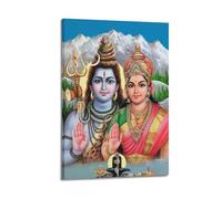 Póster de Dios del hinduismo, impresiones religiosas de Shiva Parvati, lienzo para pared, decoración moderna, 20 x 30 cm