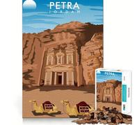 Póster de diseño de Petra Jordan, Rompecabezas de 1000 Piezas para Adolescentes, Juguete de lógica de Tren, Alivio del estrés, Corte Suave, Regalo Memorable (50x75cm)