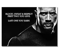 Póster de Dwayne Johnson A3 sin marco con cita inspiradora de The Rock Actor Wrestler Sport Foto motivacional Be Strong Picture