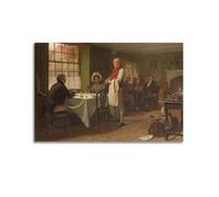 Póster de Edmund Blair Leighton de estilo victoriano británico con extraños interesantes, impresión en lienzo, arte de pared, decoración de escena interior de taberna del siglo XIX para sala de estar