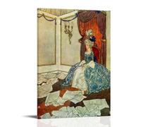 Póster de Edmund Dulac Dulac con texto en inglés "She Had Read All The Newspapers from The Snow Queen in Stories from Hans Christian Andersen, London, Hodder & Stoughton, Ltd., 1911