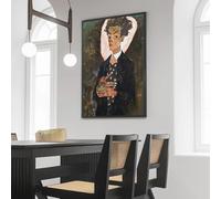 Póster de Egon Schiele con boceto de delineación de color corporal, lámina para pared, ideal para la decoración de cafeterías (30x45cm/sin marco).