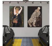 Póster de Egon Schiele con boceto de delineación de color corporal, láminas decorativas para pared, ideales para la decoración de cafeterías o habitaciones (40x60cm/2 piezas sin marco).
