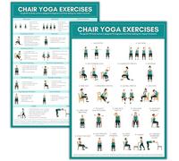 Póster de ejercicio de yoga para principiantes y personas mayores, tamaño A3, tabla de yoga sentada de doble cara con instrucciones (idioma español no garantizado), ejercicios suaves laminados para