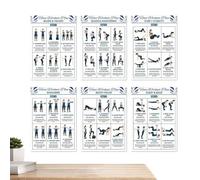 Póster De Ejercicios De Entrenamiento Con Mancuernas - 6 Piezas, Carteles De Entrenamiento De Guía De Ejercicios Para Gimnasio | Tabla De Ejercicio Musculares De Estiramiento, Para Oficina, Apartamen