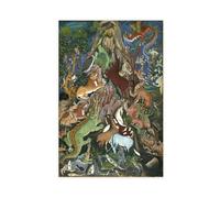 Póster de El cuervo sabio con las direcciones de los animales Miskin para dormitorio, lienzo decorativo para pared, oficina, habitación, decoración estética, regalo, sin marco, 60 x 90 cm