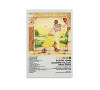 Póster de Elton John con texto en inglés "Goodbye Yellow Brick Road" para portada de álbum, póster decorativo vintage estético para sala de estar, dormitorio, 20 x 30 cm, sin marco