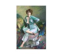 Póster de Emile Friant - The Familiar Birds 1921 para dormitorio, lienzo decorativo impreso, arte de pared, oficina, habitación, decoración estética, regalo, sin marco, 30 x 45 cm