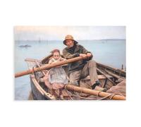 Póster de Emile Renouf Helping Hand -old Fisherman- 1881 para dormitorio, lienzo decorativo impreso, arte de pared, oficina, habitación, decoración estética, regalo, sin marco, 30 x 45 cm
