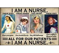 Póster de enfermería con texto en inglés "I Am A Nurse All For Our Patients" (20,3 x 30,5 cm)