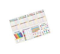 Póster de enseñanza de matemáticas para colgar en la pared del, tabla de tablas de matemáticas de 8, 26 x 11, 22 pulgadas, para preescolar, educación en hogar, póster educativo de matemáticas