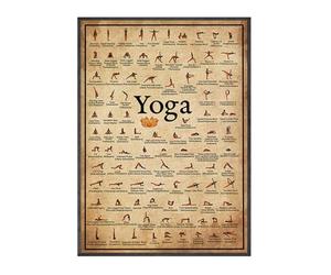 Póster de entrenamiento de yoga - Arte en lienzo sin marco, guía de asanas de yoga, decoración de pared para ejercicios de cuerpo completo para gimnasio, estudio, inspiración de dormitorio, del