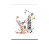 Póster de equipo Dental, lienzo anatomía dientes, pintura regalo dentista, arte pared médica, impresión acuarela, decoración clínica(3183-01,A2 42x60cm No Frame)