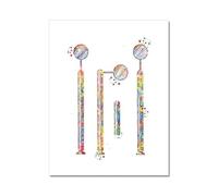 Póster de equipo Dental, lienzo anatomía dientes, pintura regalo dentista, arte pared médica, impresión acuarela, decoración clínica(3183-06,10x15cm No Frame)