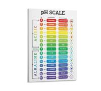 Póster de escala de pH con concentración H+ relativa a la ciencia del agua pura, póster educativo para el aula, 50 x 75 cm