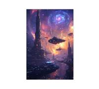 Póster de escena interestelar de ciencia ficción surrealista, póster de arte de pared, pintura para decoración de sala de estar, dormitorio, 60 x 90 cm