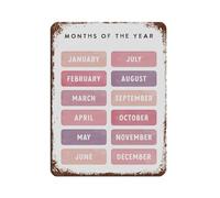 Póster de estudio del mes anual, póster retro de metal, letrero de estaño, arte elegante, retro, pintura de hierro, bar, cueva de personas, cafetería, garaje, póster para decoración de pared, 30 x 40