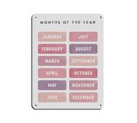 Póster de estudio del mes anual, póster retro de metal, letrero de estaño, arte elegante, retro, pintura de hierro, bar, cueva de personas, cafetería, garaje, póster para decoración de pared, 30 x 40