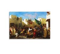 Póster de Eugène Delacroix, diseño de Los fanáticos de Tánger, obras de arte geniales, pintura para pared, lienzo para colgar, ideal para decoración del hogar, 60 x 90 cm