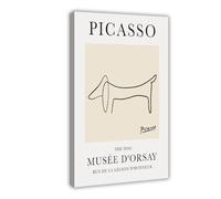 Póster de exposición Dog Line Dachshund Le Chien de Pablo Picasso para estética de habitación, lienzo para pared y marco impreso, 40,6 x 61 cm