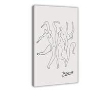 Póster de exposición The Three Dancers 1925 Line by Pablo Picasso para dormitorio, lienzo decorativo, paisaje deportivo, oficina, habitación, marco de regalo, 20 x 30 pulgadas