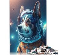 Póster de fantasía de Perro Espacial, Rompecabezas para Adultos, 1000 Piezas, Rompecabezas de Madera para Adolescentes, Hombres y Mujeres, Regalo (75 x 50 cm)