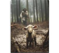 Póster de fe de Jesús y Cordero, póster artístico de Dios, arte de pared religioso, póster de Jesús, póster de Jesús, impresión en lienzo, decoración de pared, póster de Yahushua, pintura de Dios