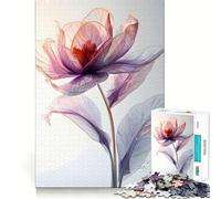 Póster de Flores de Iris Rosas, Rompecabezas de 1000 Piezas para Adolescentes, Juguete Mental, Momento de Paz, Regalo artístico de Primera Calidad (38x26cm)