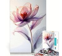 Póster de Flores de Iris Rosas, Rompecabezas para Adolescentes de 1000 Piezas, Rompecabezas Mental, Juego Casual y Relajante, Regalo conmovedor (50x75cm)