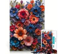 Póster de Flores de Papel para Adultos, Rompecabezas de 1000 Piezas, Juguete para la Mente, Alivio de la ansiedad, Borde preciso, Regalo considerado (38x26cm)