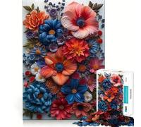 Póster de Flores de Papel, Rompecabezas de 1000 Piezas para Adolescentes, Ayuda a Mejorar la Memoria, diseño Divertido y Relajante, Regalo Elegante (50x75cm)