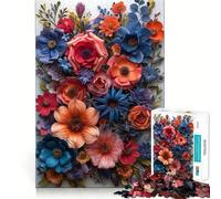 Póster de Flores de Papel, Rompecabezas de 1000 Piezas para Adultos, Juguete de lógica Clara, diversión Relajante, Corte Perfecto, Regalo Elegante (50x75cm)