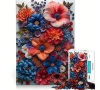Póster de Flores de Papel, Rompecabezas de 1000 Piezas para Adultos, Juguete de lógica Resistente, diversión Relajante, Bordes definidos, Regalo Memorable (38x52cm)