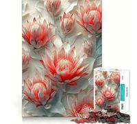 Póster de Flores de Protea, Rompecabezas de 1000 Piezas para Adolescentes Mejora la Memoria Relajante y Divertido Bordes precisos Regalo Original 50x75cm