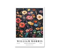 Póster de flores de William Morris Arte mural floral a color Cuadro Grabados botánicos de la naturaleza Pintura de lienzo de William Morris para decoración del hogar 16x24 pulgadas sin marco