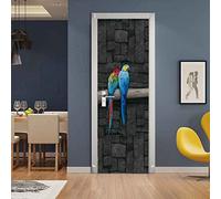 Póster De Fotos En 3D Loro Pájaro Colorido 77 X 200 Cm Wallpape Art Door Sticker Calcomanías Para Dormitorios De Niños Sala De Estar, Calcomanía De Pared Autoadhesivo Impermeable Extraíble Puerta Mur