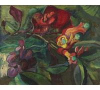 Póster de Gabriele Munter Arte abstracto en la pared《Flower World》de Gabriele Munter Grabados de naturaleza muerta en color pintura en lienzo para decoración del hogar 40x50cm sin enmarcar