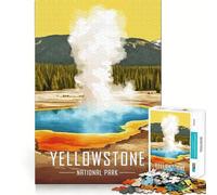 Póster de géiseres del Parque Nacional de Yellowstone,Rompecabezas de 1000 Piezas,Juego cognitivo Divertido,componentes Resistentes y de Corte Limpio,Tiempo de Tranquilidad,Ejercicio Mental en casa