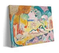 Póster de Henri Matisse Fauvist Famous Painting (alegría de la vida) para habitación, lienzo estético impreso, póster artístico, arte de pared, pintura para decoración del hogar; marco; 16 x 24