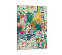 Póster de Henri Matisse Fauvist Famous Painting (interior con una niña joven), lienzo estético impreso, póster artístico, arte de pared, pintura para decoración del hogar; marco; 20 x 30 cm