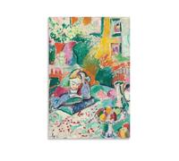 Póster de Henri Matisse Fauvist Famous Painting (interior con una niña joven), lienzo estético impreso, arte de pared, pintura para decoración del hogar; sin marco; 20 x 30 cm