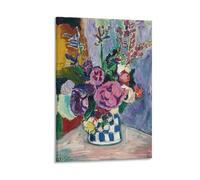Póster de Henri Matisse Fauvist Famous Painting (Les Pivoines) lienzo estético para habitación, póster artístico, arte de pared, pintura para decoración del hogar; marco; 60 x 90 cm