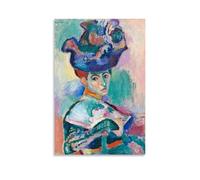 Póster de Henri Matisse Fauvist Famous Painting (Mujer con sombrero) para habitación, lienzo estético impreso, arte de pared, pintura para decoración del hogar; sin marco; 20 x 30 cm